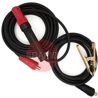 25010DL Premium Electrode Cable Set, with 6m Electrode Lead and 4m Earth Cable Set (Rubber Cables)