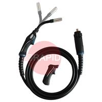 MA4262-040 Trafimet ERGOPLUS 25R Flex Neck Air Cooled MIG Torch w/ Euro Connection, 230A CO2, 220A Mixed Gas - 4m