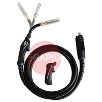 MA4264-030 Trafimet ERGOPLUS 36R Flex Neck Air Cooled MIG Torch w/ Euro Connection, 330A CO2, 300A Mixed Gas - 3m