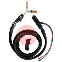 MB2632-050 Trafimet ERGOPLUS 500R 50° Neck Water Cooled MIG Torch Rotating Handle w/ Euro Connection, 500A CO2, 450A Mixed Gas - 5m