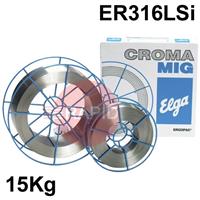 P98102008 Elga Cromamig 316LSi, Stainless MIG Wire, 15Kg Reel, ER316LSi