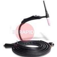 W000382785 Lincoln WTT2 26 EB Flex Head Air-Cooled TIG Torch with 5 Pin Plug, 8m
