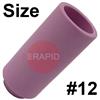 CK-3A12  Size 12 CK 3 Series Standard Alumina Gas Cup. 47mm Long x 19mm Bore.