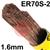 CWCX50  Esab OK Tigrod 12.62 Steel Tig Wire, 1.6mm Diameter x 1000mm Cut Lengths - AWS A5.18 ER70S-2. 5.0kg Pack