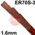 580334  Lincoln LNT 25 Steel Tig Wire, 1.6mm Diameter x 1000mm Cut Lengths - AWS A5.18 ER70S-3. 5.0kg Pack