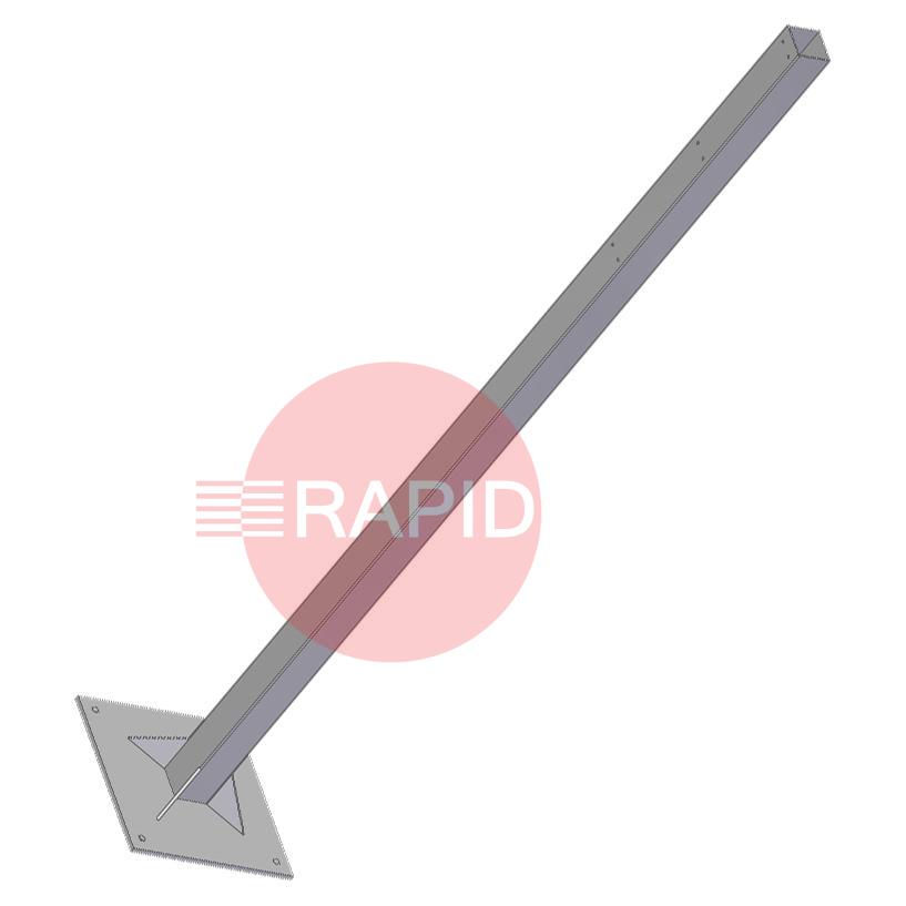 83.20.01  CEPRO Hanging Rail Steel Pole - 100mm Diameter, with 500mm Footplate