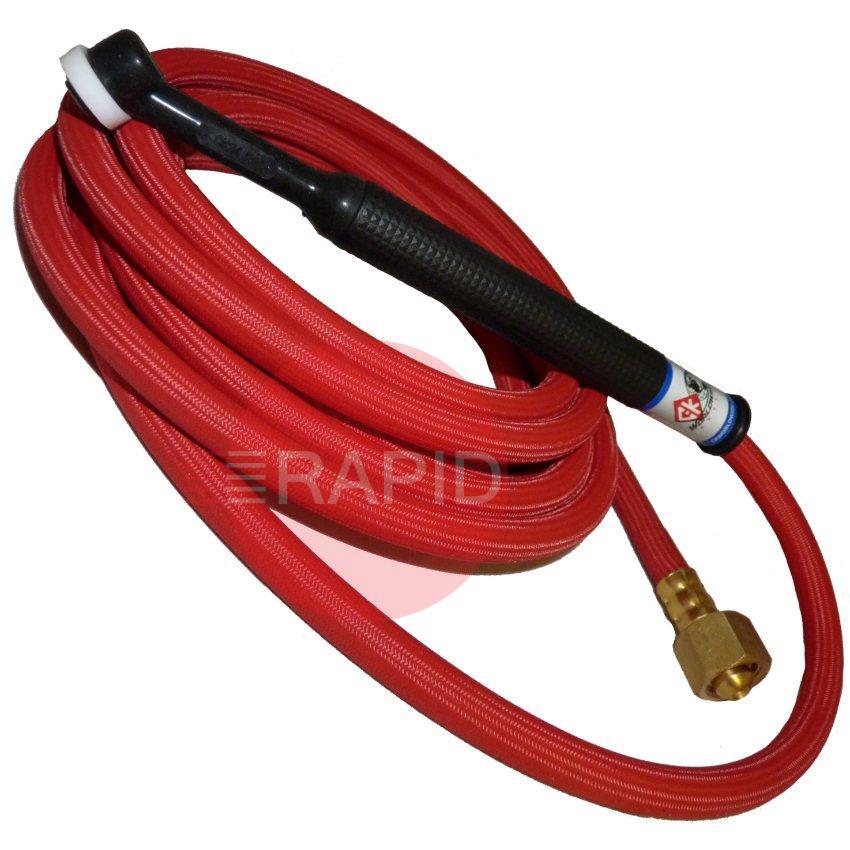 CK-CK2425RSFRG  CK24 Gas-Cooled 80 Amp 8m TIG Torch with 1pc Superflex Cable, G3/8 Machine Connections