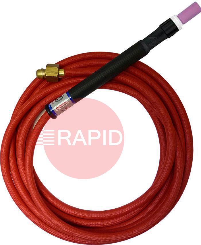 CK-CK9P25RSF  CK9P 8m Gas Cooled Pencil TIG Torch with 1pc Superflex Cable, G3/8 Machine Connection, 125 Amps @100% Duty Cycle.