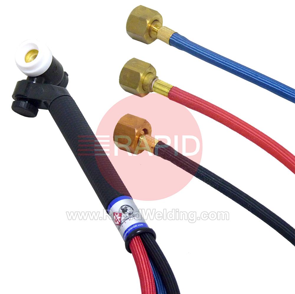 CK-FL2512SF  CK FlexLoc FL250 3 Series Water-Cooled TIG Torch,with 3.8m Superflex Cables, G3/8 Machine Connections