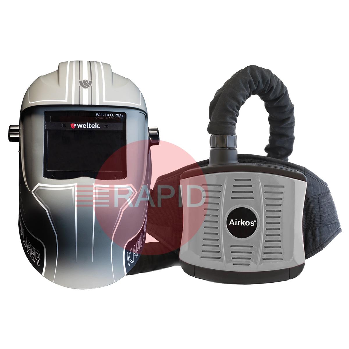 CR90LA  Weltek Kapio Auto Darkening Laser Welding Helmet w/ Airkos PAPR System, Shade 5 - 13